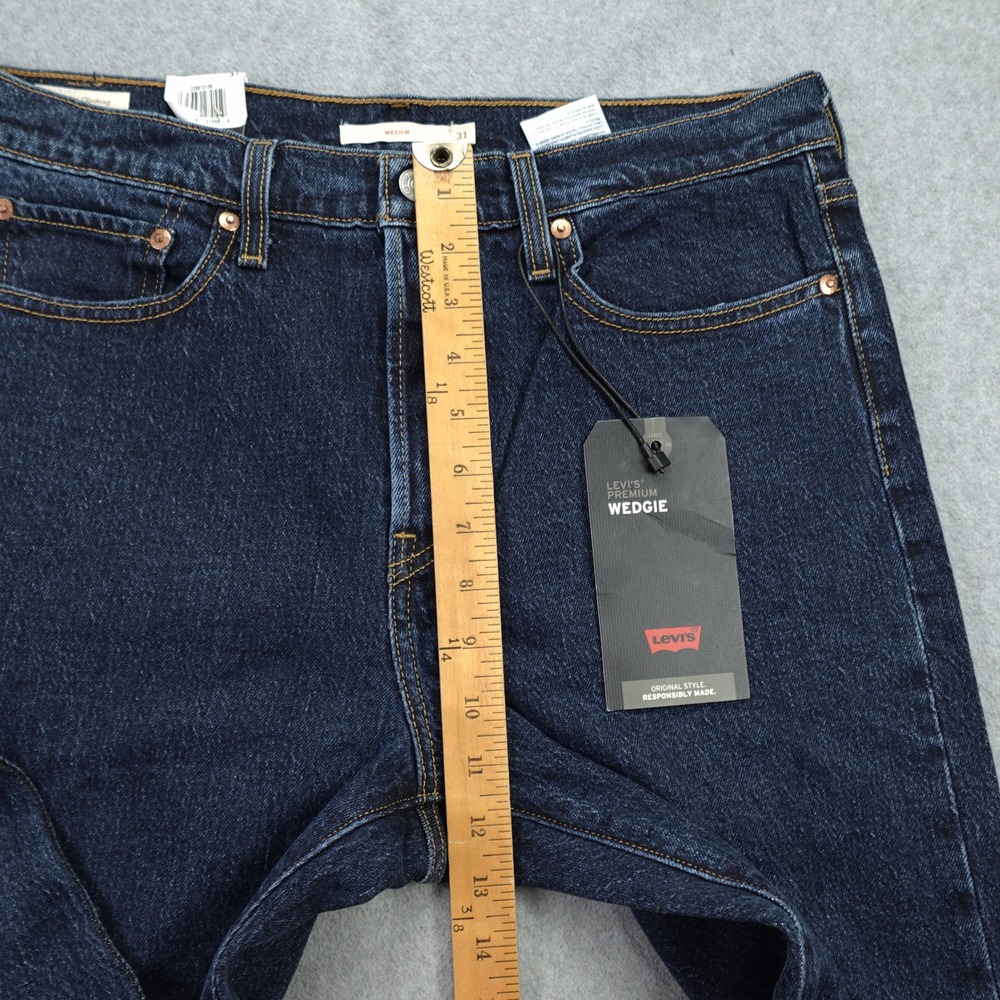 Levi's Jeans Womens 31 Blue Wedgie Straight High Rise Tapered Button Fly Denim - Picture 9 of 16